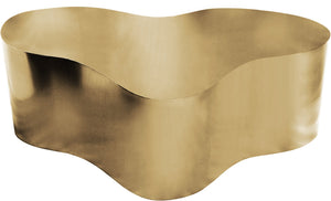 Meridian Furniture Tevere Angular Iron Coffee Table Sculptural Low Profile Accent for Modern Living Rooms Gold 246Gold-C