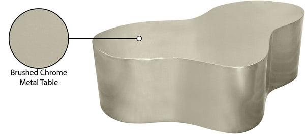 Meridian Furniture Tevere Angular Iron Coffee Table Sculptural Low Profile Accent for Modern Living Rooms Silver 246Silver-C