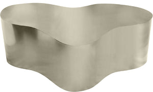 Meridian Furniture Tevere Angular Iron Coffee Table Sculptural Low Profile Accent for Modern Living Rooms Silver 246Silver-C
