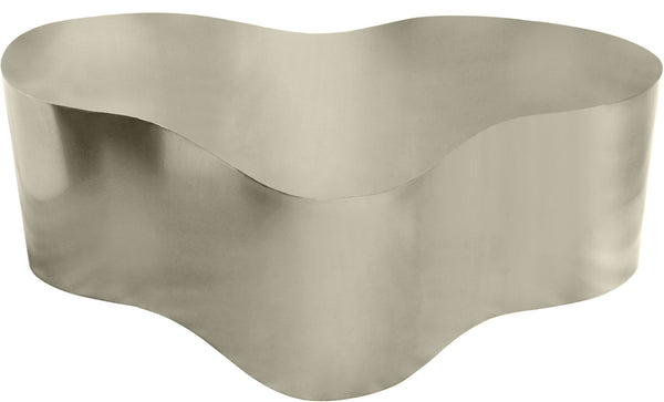 Meridian Furniture Tevere Angular Iron Coffee Table Sculptural Low Profile Accent for Modern Living Rooms Silver 246Silver-C