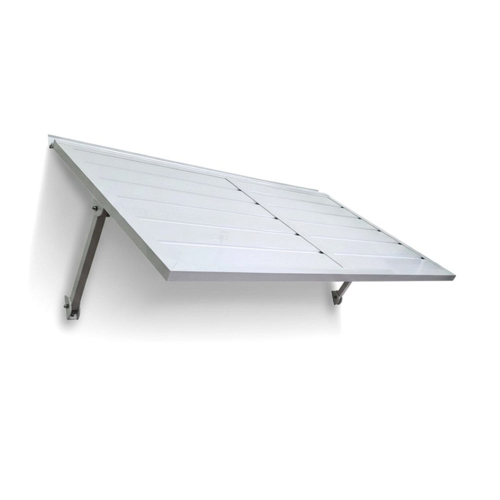 English Elm Haze Aluminum Exterior Awning White Powder Coat Finish for Entryways and Patio Doors B2755P465795