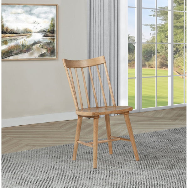 English Elm Carlos Windsor Spindle Back Rubberwood Dining Chairs Ergonomic Set of Two Natural B062P447841