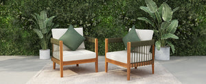 English Elm Christopher Knight Home® - [Set Of 2] Acacia Wood Boho Outdoor Club Chairs With Water-Resistant Cushions For Cozy Lounging N767P265743A_2