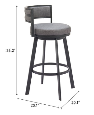Gimsby Swivel Barstool Gray 110332 Zuo Modern