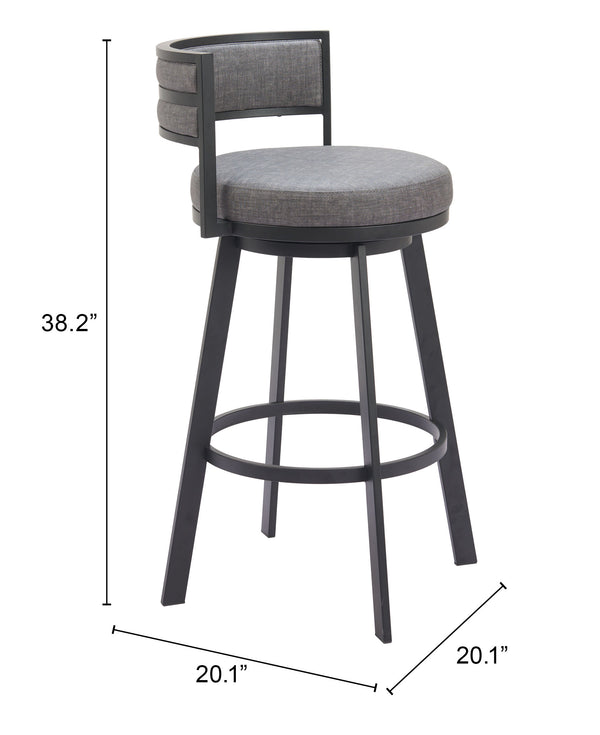 Gimsby Swivel Barstool Gray 110332 Zuo Modern