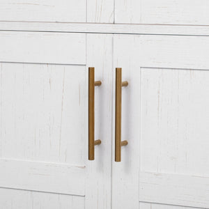 English Elm K&k Arched Farmhouse Pantry Cabinet Glass Doors Hidden Drawer Two Tone Kitchen Storage White N707S288969W