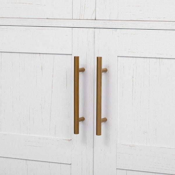 English Elm K&k Arched Farmhouse Pantry Cabinet Glass Doors Hidden Drawer Two Tone Kitchen Storage White N707S288969W