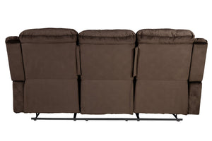 English Elm Modern Velvet Reclining Sofa with Usb Port Tufted Plush Back and Pillow Arms Chocolate B011P468570