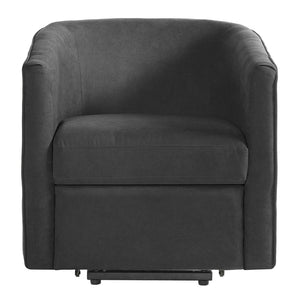 English Elm Power Lift Recliner Barrel Back Chenille Chair for Seniors with Footrest Pocket Dark Grey N719P355911R