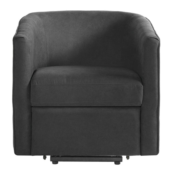 English Elm Power Lift Recliner Barrel Back Chenille Chair for Seniors with Footrest Pocket Dark Grey N719P355911R