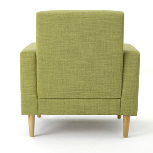 English Elm Christopher Knight Home® - CLUB Modern Fabric Club Chair with Plush Polyester Upholstery and Rubber Wood Legs for Living Room Comfort Green 31.5 L x 28.5 W x 18.75 H 61237.00MGRN