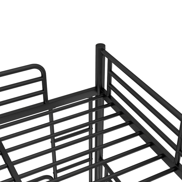 English Elm Twin Xl Solid Pine Loft Bed with Built-in Led Lighting and Storage Shelves Black W1580S00586