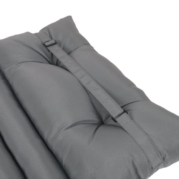 English Elm 2PCS 72.8" Chaise Lounge Cushions Grey - Outdoor Patio Replacement Set with Straps, Removable Covers, Plush Sponge Comfort W419P182869