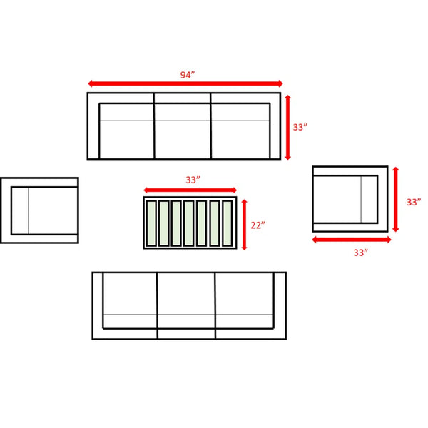 English Elm LSI 9-Piece Outdoor Wicker Seating Set for 8 — Fully Assembled, Weatherproof HDPE, Removable Cushions B120S00054