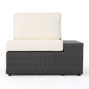 English Elm Santa Cruz Outdoor Pe Wicker Arm Chair Set with Weather Resistant Iron Frame 52974.00IRNGRY
