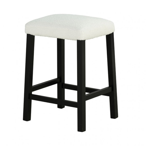 English Elm Dining Rustic Country Counter Height 5pc Dining Set with Plank Table, Open Shelf & Padded Chairs Black,Ivory,White 40 L x 35 W x 9 H B2741P301902