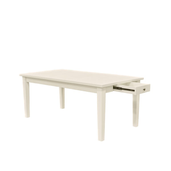 Alpine Furniture Avery Extension Dining Table With Built-In Leaf, Storage Drawers, Classic Cream Finish For Homes Coconut Milk 2478-01