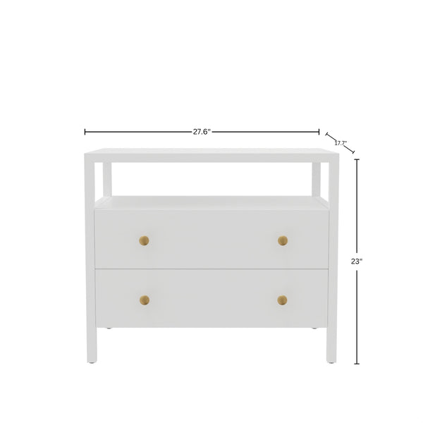 Alpine Furniture Avery Nightstand - Timeless Elegance With Rustic Charm, Perfect For Elevating Your Bedroom Decor Coconut Milk Rubberwood Solids & Oak Veneer 2478-02-alpine