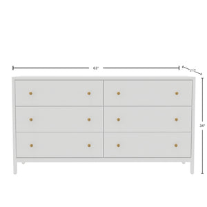 Alpine Furniture Avery Dresser – Timeless Elegance With Ample Storage, Modern Farmhouse Charm & Rustic Style Coconut Milk Rubberwood Solids & Oak Veneer 2478-03-alpine