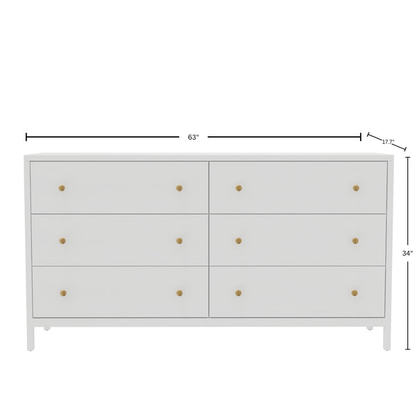 Alpine Furniture Avery Dresser – Timeless Elegance With Ample Storage, Modern Farmhouse Charm & Rustic Style Coconut Milk Rubberwood Solids & Oak Veneer 2478-03-alpine
