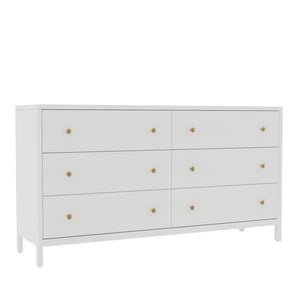 Alpine Furniture Avery Dresser – Timeless Elegance With Ample Storage, Modern Farmhouse Charm & Rustic Style Coconut Milk Rubberwood Solids & Oak Veneer 2478-03-alpine