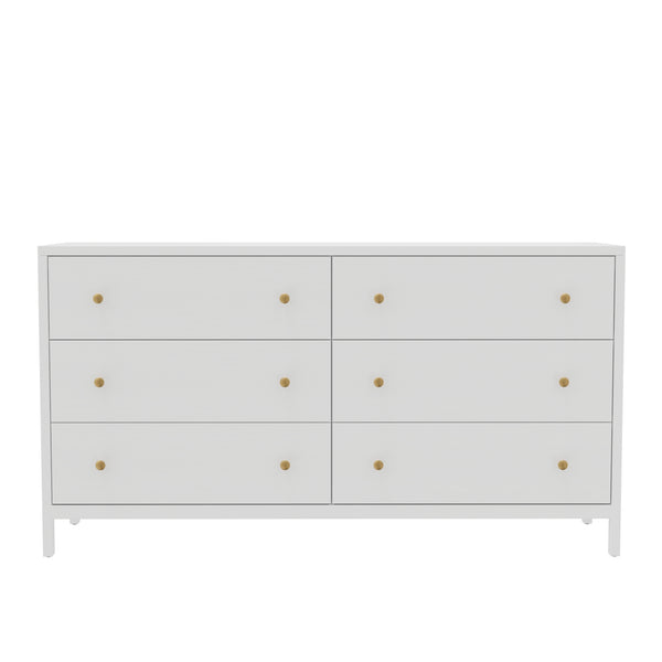Alpine Furniture Avery Dresser – Timeless Elegance With Ample Storage, Modern Farmhouse Charm & Rustic Style Coconut Milk Rubberwood Solids & Oak Veneer 2478-03-alpine