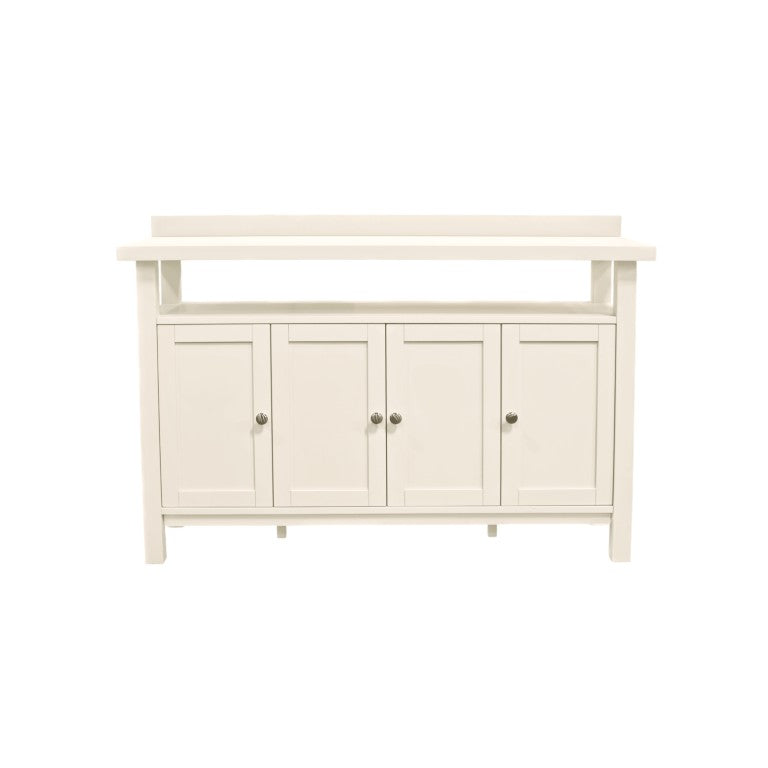 Alpine Furniture Avery Coconut Milk Sideboard Buffet With Open Shelf, 4 Paneled Doors & Adjustable Storage, 54" 2478-06