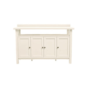 Alpine Furniture Avery Coconut Milk Sideboard Buffet With Open Shelf, 4 Paneled Doors & Adjustable Storage, 54" 2478-06