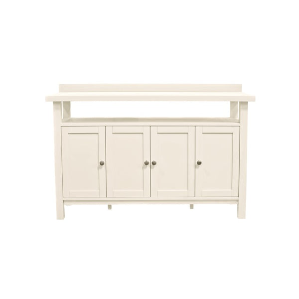 Alpine Furniture Avery Coconut Milk Sideboard Buffet With Open Shelf, 4 Paneled Doors & Adjustable Storage, 54" 2478-06