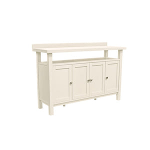 Alpine Furniture Avery Coconut Milk Sideboard Buffet With Open Shelf, 4 Paneled Doors & Adjustable Storage, 54" 2478-06