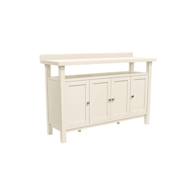 Alpine Furniture Avery Coconut Milk Sideboard Buffet With Open Shelf, 4 Paneled Doors & Adjustable Storage, 54" 2478-06
