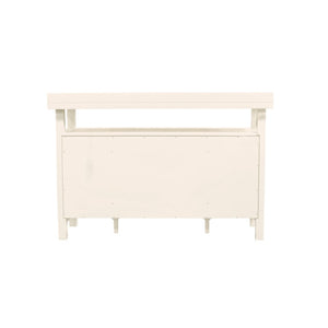 Alpine Furniture Avery Coconut Milk Sideboard Buffet With Open Shelf, 4 Paneled Doors & Adjustable Storage, 54" 2478-06