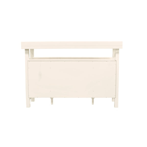 Alpine Furniture Avery Coconut Milk Sideboard Buffet With Open Shelf, 4 Paneled Doors & Adjustable Storage, 54" 2478-06