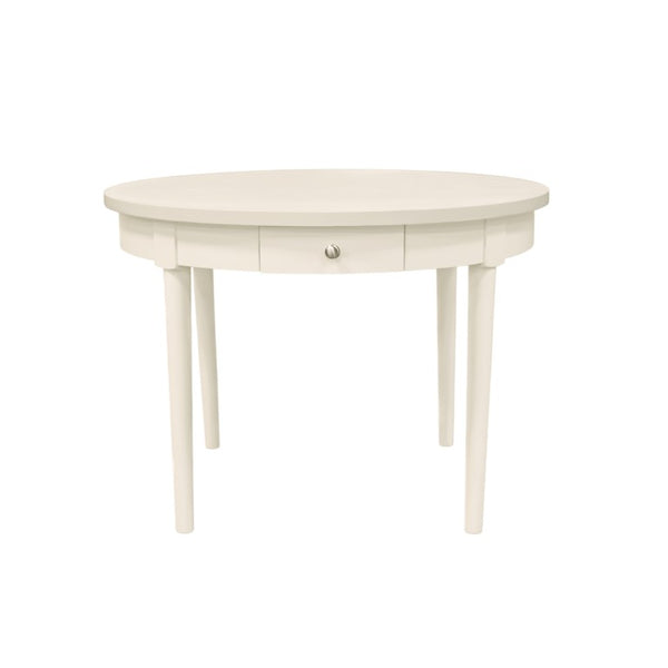 Alpine Furniture Avery Round Dining Table With Two Hidden Drawers, 42" Compact Stylish Round Table For 2–4 Guests Coconut Milk 2478-25