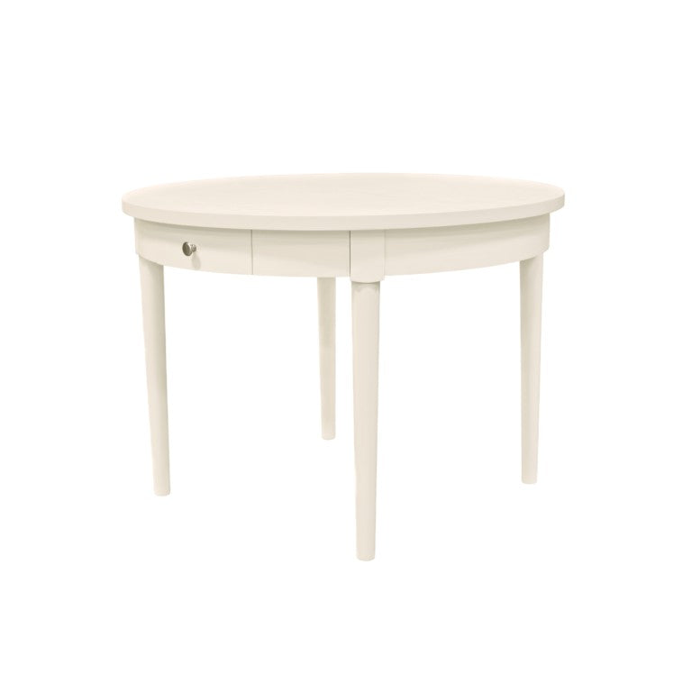Alpine Furniture Avery Round Dining Table With Two Hidden Drawers, 42" Compact Stylish Round Table For 2–4 Guests Coconut Milk 2478-25