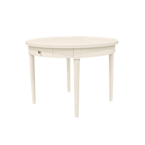 Alpine Furniture Avery Round Dining Table With Two Hidden Drawers, 42" Compact Stylish Round Table For 2–4 Guests Coconut Milk 2478-25