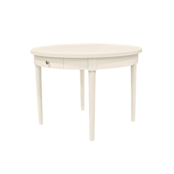 Alpine Furniture Avery Round Dining Table With Two Hidden Drawers, 42" Compact Stylish Round Table For 2–4 Guests Coconut Milk 2478-25