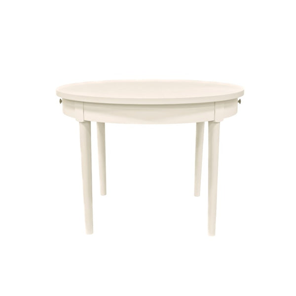 Alpine Furniture Avery Round Dining Table With Two Hidden Drawers, 42" Compact Stylish Round Table For 2–4 Guests Coconut Milk 2478-25