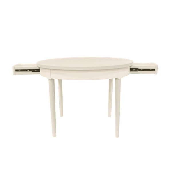 Alpine Furniture Avery Round Dining Table With Two Hidden Drawers, 42" Compact Stylish Round Table For 2–4 Guests Coconut Milk 2478-25