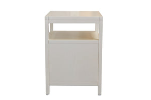 Alpine Furniture Avery Modern End Table With Two Drawers & Open Shelf, Brass-Finish Knobs, Fully Assembled Elegance Coconut Milk 2478-62