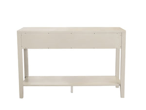 Alpine Furniture Avery Console Table With Brass Knobs And Lower Shelf, Fully Assembled 48"W Entryway Accent Piece Coconut Milk 2478-63