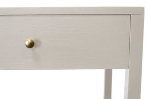 Alpine Furniture Avery Writing Desk With Brass Knobs And Two Drawers, Fully Assembled 54"W Workspace For Home Office Coconut Milk 2478-65