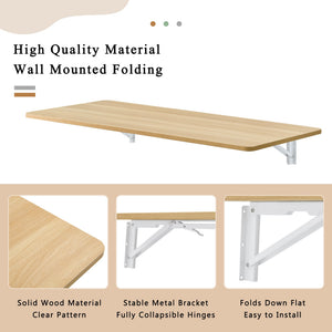 English Elm Laundry Wall-Mounted Folding Table - Space-Saving Work Surface For Home Office, Kitchen, And More! W3226P278935
