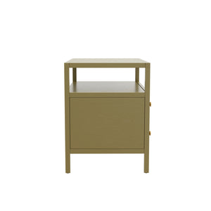 Alpine Furniture Avery Nightstand - Timeless Elegance With Rustic Charm, Perfect For Elevating Your Bedroom Decor Olive Green Rubberwood Solids & Oak Veneer 2478grn-02-alpine