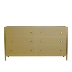 Alpine Furniture Avery Dresser – Timeless Elegance With Ample Storage, Modern Farmhouse Charm & Rustic Style Olive Green Rubberwood Solids & Oak Veneer 2478grn-03-alpine