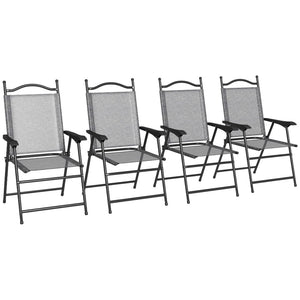 English Elm Outsunny Folding Sports Chairs Set Of 4 - Lightweight, Breathable Mesh, Portable For Outdoor Relaxation W2225P174101-GIGA