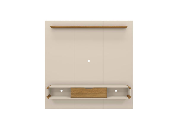 Manhattan Comfort Camberly Mid-Century Modern Entertainment Center Off White and Cinnamon 247BMC12