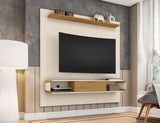 Manhattan Comfort Camberly Mid-Century Modern Entertainment Center Off White and Cinnamon 247BMC12