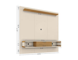Manhattan Comfort Camberly Mid-Century Modern Entertainment Center Off White and Cinnamon 247BMC12