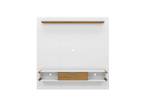 Manhattan Comfort Camberly Mid-Century Modern Entertainment Center White and Cinnamon 247BMC62